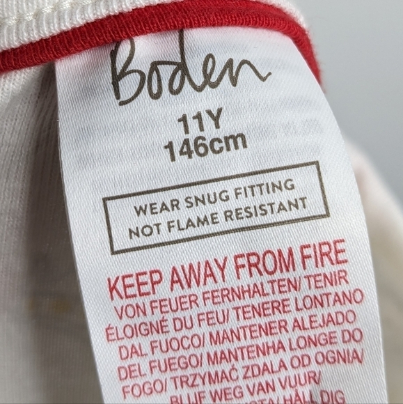 ✨3/$15 Boden white red Ivory Royal Sprout pajama top 11 - Picture 5 of 6